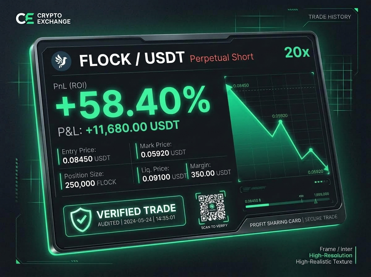 Verified Crypto Profit Card +42.8% PnL